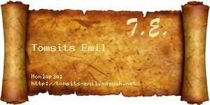 Tomsits Emil névjegykártya